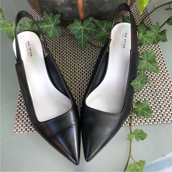Via Spiga Blake Slingback Calf Leather Heels - Picture 1 of 8
